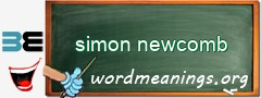 WordMeaning blackboard for simon newcomb